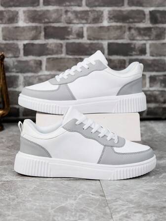 Herrskor för utomhusbruk, klassiska, mångsidiga, casual, låga, snörsko, skateboardskor, casual, sportiga sneakers, kontrastfärg, året runt