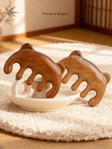 1pc Natural Sandalwood Material Massager, Women Head & Face Massage Tool For Daily Relaxation - Multicolor - View 5