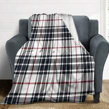 1pc Scottish Tartan Flannel Blanket -  Ultra-Soft All-Season Luxury Bedspread For Sofa, Bed, Home, Office - Cozy Holiday Gift Idea, Blanket For Bed, Sofa Throw, Contemporary Home Decor, Warm Comfort, Modern Decor, Plush Fabric, Winter Essentials - 多色12 - 查看 3