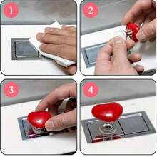 1pc/2pcs/3pcs Heart-Shaped Toilet Flush Button, Plastic Coated Finish, Zinc Alloy Metal, Easy To Press Water Tank Lever, With Multiple Components, Suitable For Nail-Friendly Bathroom Accessories, No Battery Required Easy Installation, Glossy Pink Finish, Plastic/Metal Material, No Clasp Design Suitable For Long Nails And Clumsy Fingers, Fashionable Bathroom Upgrade, Home Renovation, High-Quality Finish, No Battery Button, Elegant Home Decor, Toilet Button, Cabinet Door Handle - Multicolor - View 8