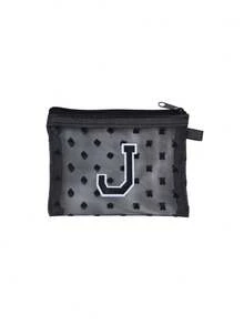 Borsetta trasparente a forma di cuore carina, mini borsa portaoggetti - Asciugamano con lettere ricamate da A a Z, borsa cosmetica portatile multifunzionale, organizer per rossetti e prodotti per la cura della pelle, borsa trucco con chiusura lampo in rete, borsa da viaggio per cosmetici, borsa da toilette in rete, borsa per imballaggio e conservazione, minimalista di alta qualità, borsa portaoggetti, adatta per dormitorio, viaggio, lavoro, nuoto, conservazione domestica - Multicolore - Visualizzare 14