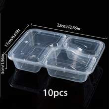 10/20/50 件带盖餐食准备容器，3 格可重复使用食品储存容器分隔塑料便当盒午餐盒外带盒，食品容器，午餐盒，可堆叠，便当盒，微波炉 - 彩色 - 查看 12