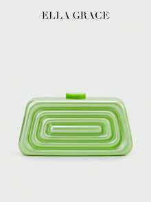 ELLA GRACE- Shell Pattern Hard Clutch Bag For Women, Chain Evening Purse, Luxury Party Handbag, Bridal Gift - Multicolor - View 9