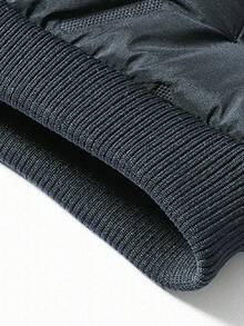 Men's Casual Fleece Winter Coat , Stand Collar Zip Pocket Design, Polyester Lining, Ideal For Autumn/Winter - Navy Blue - View 6