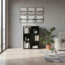 KIWI Modular Wooden Cube Shelving Unit In Various Sizes And Configurations (2 To 9 Compartments), Versatile Bookshelf For Books, Storage And Decoration, Various Colors Available - NEGRO - 6 Comp | 61.2*29.7*91.2cm - View 7