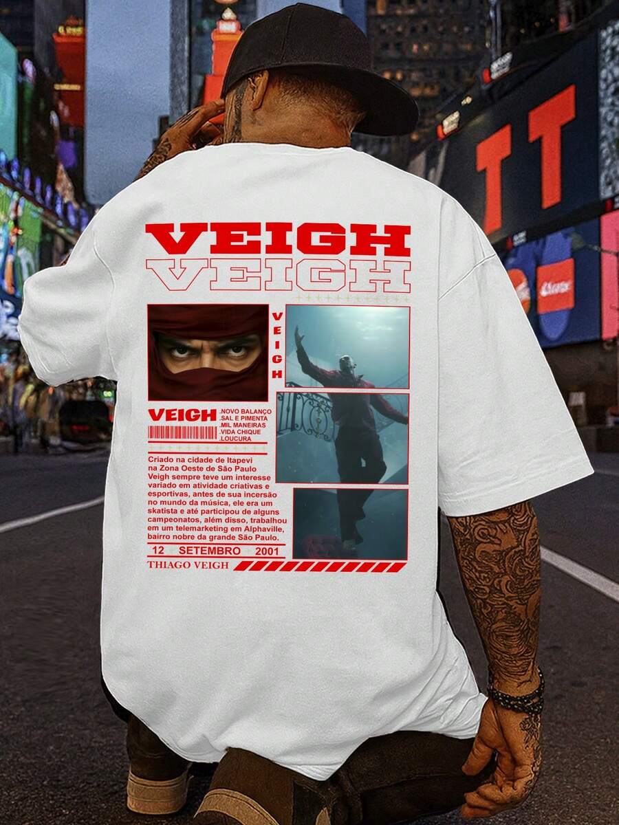 Veigh Streetwear Printed T-Shirt, Casual Style, Rapper, Unisex, Premium Cotton Fabric, Comfortable, High Quality - trắng - Xem 1