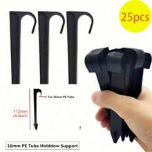 25pcs Plastic PE Pipe Bracket - Suitable For 1/2 Inch Drip Irrigation Pipes, Garden Water Pipe Fixing Tool,Garden Irrigation Pipe Holder,PE Pipe Support Bracket, - Black - View 10