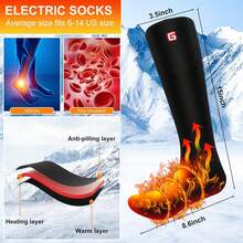 Calcetines térmicos para hombres y mujeres, 3.7 V 4000 mAh, recargables, calentadores de pies, eléctricos, antibolitas, lavables para invierno, frío, trabajo al aire última intervensión - 1 - Ver 5