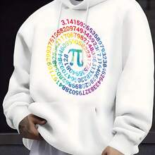 Black Hoodie With Pi Print And Colorful Numbers For Math And Science Lovers - 白色 - 查看 1