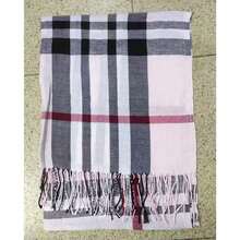 Casual Elegant Winter Scarf 150g With Fringes - Xadrez150g Rosa - 查看 2