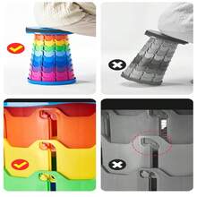 Taburete retráctil plegable, taburete telescópico de plástico portátil para adultos, taburete de espera plegable para acampar, pesca, jardín - Azul - Ver 4