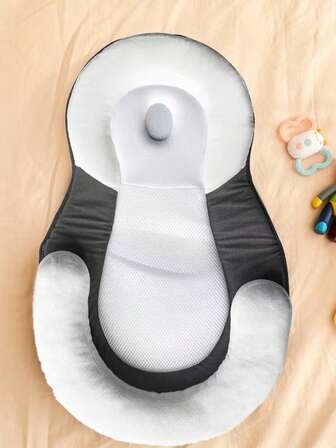 cottgoods 1个灰色便携式防倾倒防摔婴儿睡窝，舒适防翻滚床垫，四季皆宜，推荐用于0-6个月的婴儿。