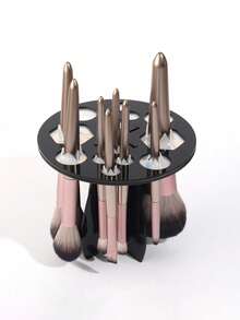 1pc Acrylic Folding 26/28-Slot Makeup Brush Drying Rack, Brush Dryer Stand Holder Suitable For Makeup Enthusiasts, Artists & Nail Brushes