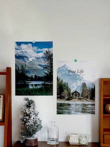 6张极简主义艺术摄影风景海报，装饰照片材料贴纸，A3装饰画纸，卧室墙贴，无框（赠送：2张随机颜色贴纸）