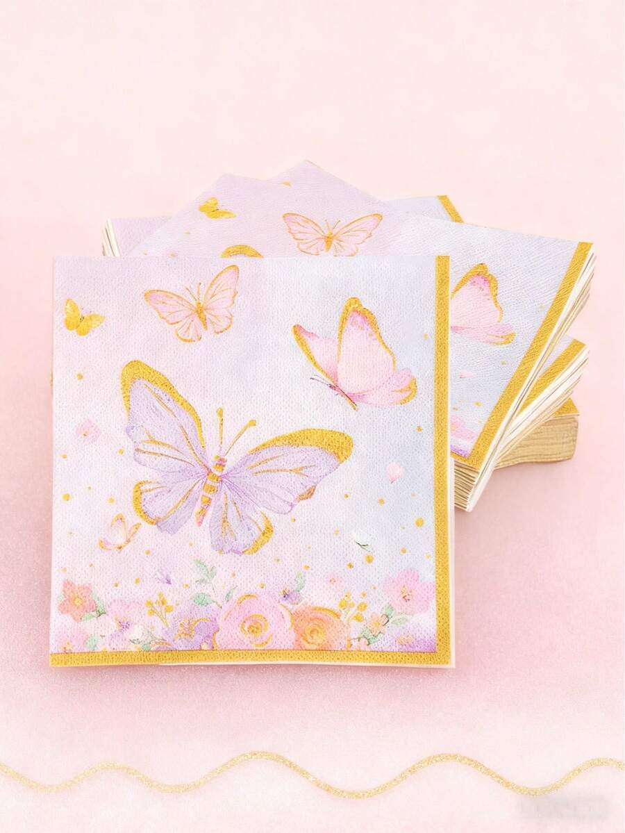 Elegant Crown And Butterfly Patterned Napkins, Perfect For Weddings, Valentine's Day, Birthdays, Garden Parties, Thanksgiving, Mother's Day, St. Patrick's Day, And More – Providing Elegant Table Decorations For Restaurants, Cafes, And Family Meals. These Delicate Decorative Napkins, Adorned With Shimmering Details, Are The Perfect Choice For Tableware And Party Favors For Princess-Themed Events And Elegant Gatherings. 20 Sheets Per Pack.