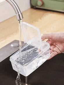 1pc/Transparent Plastic Compartment Storage Box, Refrigerator Storage Box, Fruit And Vegetable Preservative Box, Double-Lid Portable Lunch Box, Food Storage Container, Household Kitchen Utensil, Suitable For Summer Picnics, Home, Office, School, Student Dormitory Use, Kitchen Storage, Refrigerator Storage Box, Food Storage, Snack Box, Spice Box, Picnic Box, Meal Prep, Home Decoration.