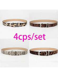 4pcs/3pcs/2pcs Oval Buckle, Square Buckle, Snake Skin And Leopard Print, Fashion Decorative Buckles, Versatile For Daily Use, Suitable For Women's Belts, Ideal For Valentine's Day, Summer, Back To School, Autumn, Christmas - Multicolor - View 14