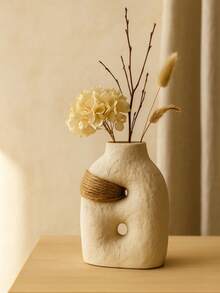 1个现代侘寂风格纹理装饰花瓶，绳编花瓶，适用于家居装饰、客厅餐桌摆件和婚礼派对装饰 - 彩色 - 查看 8