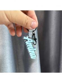 Personalized Glitter Keychain - Elegant Font/Minimalist Letter, Shiny Acrylic Pendant With Ring, Birthday/Anniversary Gift, Suitable For Women, Durable Daily Carry Key Ring, Fits Bags, Backpacks, Home Decor - Customizable Text, Backpack Accessory, Fashion Accessory, Sturdy Ring, Women Accessory