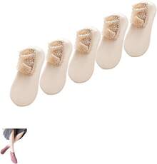 Calcetines Cálidos de Moda, Calcetines Cálidos con Volantes para Otoño e Invierno, Ajuste Cómodo y Transpirable para Mujeres, para Uso en Casa y en el Suelo - tono de piel - Ver 14