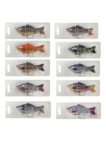 Set de 5 señuelos de pesca de agua salada con caja de almacenamiento, señuelos de pesca de múltiples secciones, kit de señuelos de pesca, adecuado para pesca de mar, captura de peces grandes con caja de almacenamiento