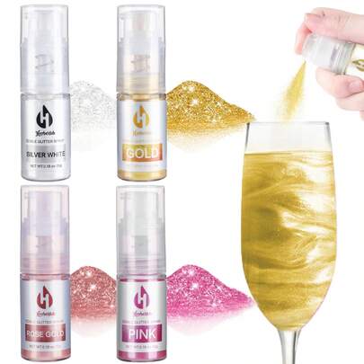 Edible Glitter Spray - 10g Edible Glitter For Cakes Drink Glitter For Cocktails Chocolate Cake Pop Strawberry