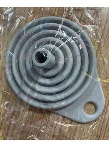 1pc Minimalist Gray Silicone Collapsible Kitchen Funnel - Grey - View 3