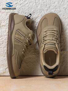 HOBIBEAR 男士登山鞋，时尚轻便软底运动鞋，简约设计透气舒适户外旅行鞋 - 棕色 - 查看 3