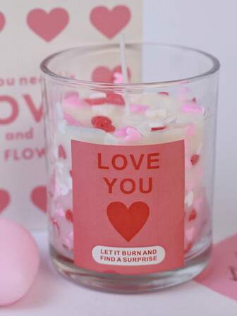 1pc Large Cup Candle,Candle,A Cup Full Of Heart-Shaped Candles,Valentines Gift ,Candles Cute,Candle,Sented Candle,Decorative Candle,Soy Candles,Bestfriend Gifts,Gift For Woman,Winter Gift,Candles Home Decoration.Candlesornaments, Decorations,Candles.