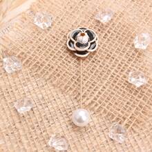 Vintage Camellia Brooch Set, Gold-Toned Craft With Enamel, Pearl & Intricate Detailing, Fashion-Forward Statement Accessory For Enthusiasts, Ideal For Outfits, Bags & Styling - màu đen - Xem 4
