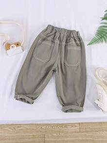 Boys' Lightweight Loose Fit Casual Pants, Suitable For Late Spring And Early Summer - Army Green - View 4