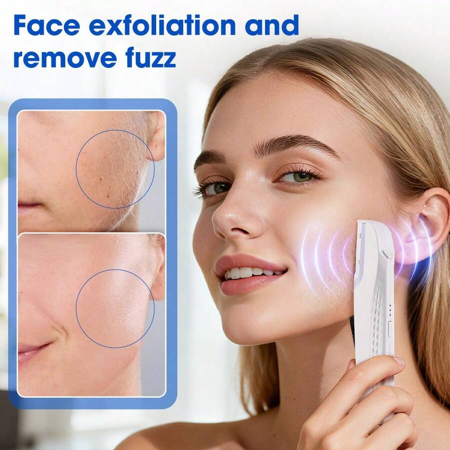 Hailicare Depilador elétrico feminino com 6 lâminas substituíveis, recarregável via USB, remove pelos de sobrancelha, rosto e pernas, 3 velocidades, kit de cuidados pessoais portátil, presente ideal. - Branco - Ver 1