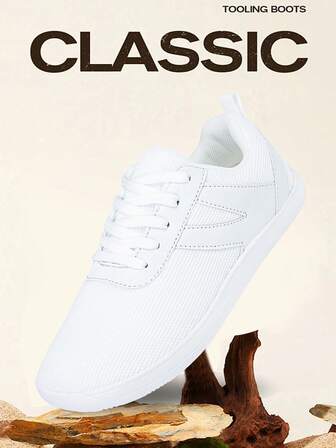 1 par de zapatos planos de tela de unicolor neutro, adecuados para la oficina, el gimnasio y todas las estaciones