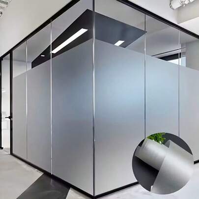 1 Roll Frosted Privacy Window Film, Heat Insulation & Light Transmission, Static Cling No-Residue Removal, Suitable For Home Office Bathroom Doors, Modern Energy-Efficient Design, Thermal Insulation Film, Durable Window Decor, Minimalist Style Professional Interior Solution