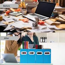 Hanging File Organizer, Cardboard File Folder Organizer For Letter Size, Desk Documents Storage Box, Portable File Folder Holder Boxes For Office, Home, Schoolsss, Only Box.(2 Packs),LetterSize-2Packs,Blue - Blue - View 6