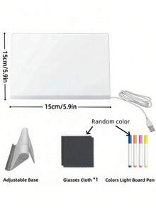 1 Stück Acryl löschbare leuchtende Zeichentafel, LED leuchtender löschbarer Notizblock, Nachrichtentafel, Memo, USB-betriebener LED Notizblock, wiederverwendbare Graffiti-Tafel mit Ständer, Reinigungstuch, farbige Stifte, geeignet für Schlafzimmer und Studiendekor, Computertisch-Malerei und Dekorationsornamente, Feste, Partys und Geburtstagsgeschenke, Halloween-Dekorationen und Weihnachtsgeschenke - Verschiedenfarbig - Übersicht 12