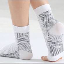 Neuropathy Compression Ankle Compression Socks Heel Sock Open-Toe Anti Chapped Breathable Feet Skin Care - White - View 2