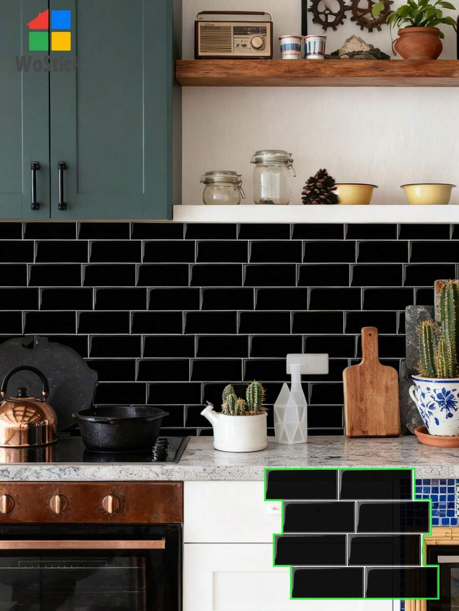 WoStick Panel Dinding 3D Tekstur Bata Tahan Air, Stiker Ubin Dinding Perekat Mandiri yang Dapat Dilepas, Cocok untuk Dinding Belakang Dapur, Kamar Mandi, dan Dekorasi Liburan