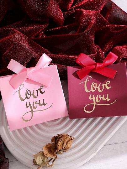 10 Päckchen Geschenkbox mit Schleife für Brautjungfern Antrag Box, Geschenkbox für Hochzeit, Geburtstag, Babyparty und andere Feiern, Valentinstag Geschenke, Valentinstag, Verpackung, Geburtstag, DIY Herstellung, Schönheitsaufbewahrung BOX, Abschlussgeschenkverpackung, Hochzeitsfeier Dekorationsbox