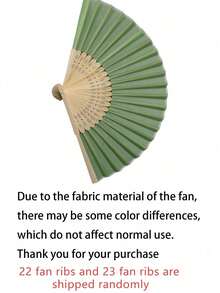 Conjunto de Leque Dobrável Elegante, Inclui Cartão de Agradecimento e Sacola de Presente, Leque Dobrável de Bambu para Noiva, Adequado como Presente para Damas de Honra e Decoração de Casamento, Perfeito para Festas, Eventos e Acessório de Verão - Verde - Visão 6