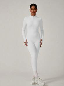 1pc Women Outdoor Sports White Long Sleeve Ski Jacket, Fashionable Ski Suit For Ladies, Women Ski Wear For Winter Sports - 白色 - 查看 7