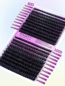 MAGEFY 800 sợi mi giả tự làm, mi giả dạng chùm 40D/60D/80D/100D, chiều dài 9-15mm, kiểu mắt mèo xòe, chất liệu giả lông chồn mềm mại và bông xốp, giúp mi dài và mỏng, nhiều sợi đơn lẻ, lý tưởng cho trang điểm, du lịch và tiệc tùng. - D - Xem 6