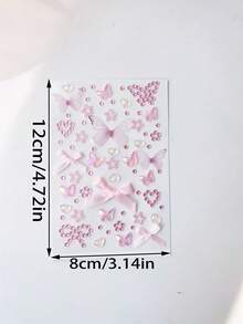 Pink Blue Red Green Cute Butterfly Bow Glittery Stereo Gem Stickers Makeup Holiday Party Y2K Style Music Festival DIY Eyes Face Jewels Stickers Suitable For Dance Performances Parties And Stage Wedding Christmas Fake Tattoos - Multicolor - View 6