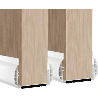 Guardapolvo y Protector para Puerta 2 Piezas Cubre Polvo y Tira de Sellado para Puerta Exteriores e Interiores Reduce el Ruido Bloquea el Polvo y el Aire Frío Blanco
