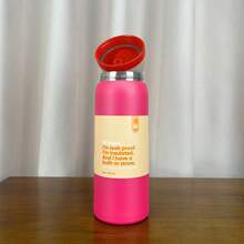 7pcs 32oz Insulated Stainless Steel Water Bottle With Straw For Sports, Travel, And School Sports Water Bottle - Hot pink-32oz - 查看 2