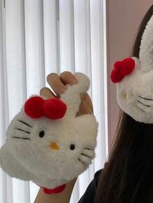 Sanrio 1 件可爱纯色 Hello Kitty 毛绒耳罩，休闲户外自行车保暖耳罩，厚毛耳套，适合秋冬季 - 彩色 - 查看 6