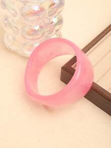 3pcs/Set Pink Acrylic Bracelet Set, Elegant Minimalist Dye Bangle Combination, Can Be Worn Alone Or Stacked, Suitable For Daily Wear And Vacation - Multicolor 10 - View 4