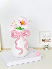 Creative Bow Vase Home Decor Ornament For Living Room Entrance Flower Vessel Office Desk Floral Decoration Vase Ornaments - Multicolor - View 3