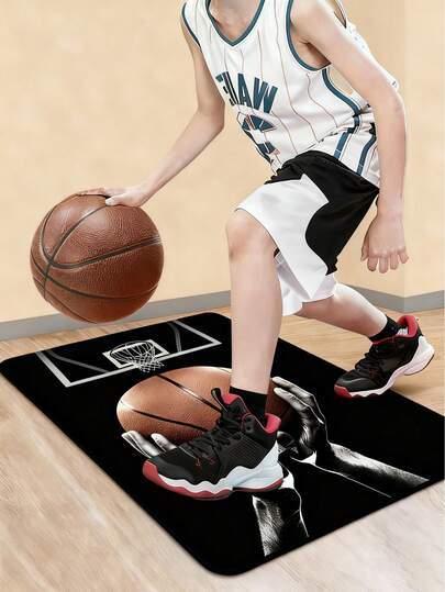 1片装篮球脚步训练垫，室内运球辅助隔音垫，健身运动防滑橡胶垫