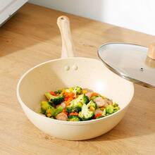 1pc Aluminum Non-Stick Frying Pan, Small Skillet, Flat Bottom Non-Stick Pan, Multi-Purpose Cooking Pan, Suitable For Home Use And Induction Cooktop - Multicolor - View 8